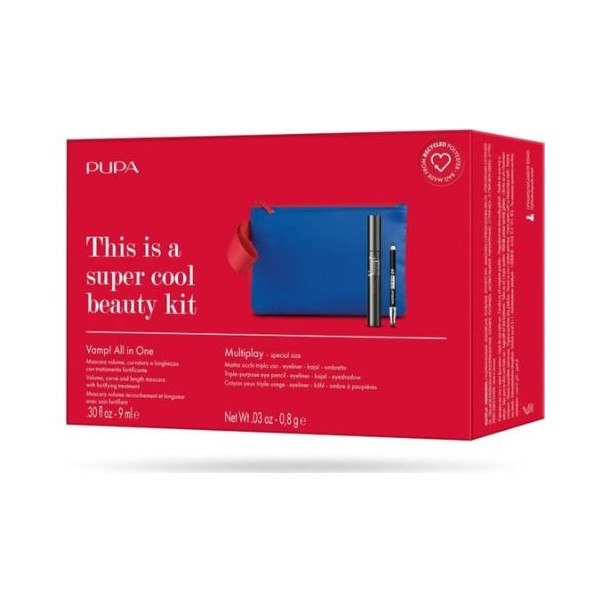 Pupa vamp! set mascara de pestañas travel set 1un + lapiz de ojos 1u + neceser 1u